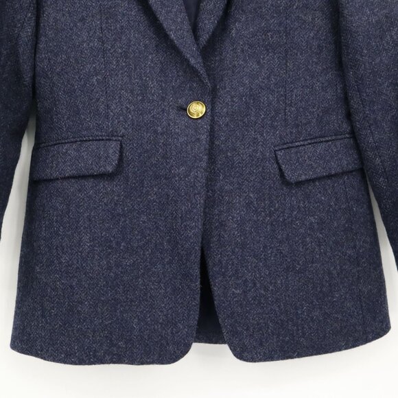 J. Crew Long Parke Wool Blazer Womens 2 Navy Professional Office Career Preppy - Picture 11 of 16